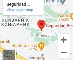 Mapa lokacija Detektivska agencija Seguridad Beograd